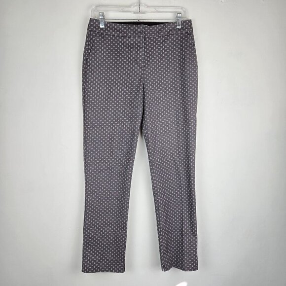 Boden Dress Pants Size 6 Gray Polka Dot Midrise Ankle Length Trousers Office - Picture 1 of 14